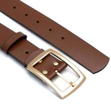 Cinto Feminino de Couro 40mm com Fivela Dourada - Preto, Marrom e Caramelo - 40514