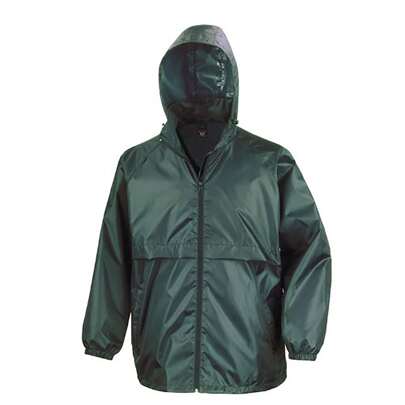 Result Mens Core Adult Windcheater Water Repellent Windproof Jacket (Bottle Green) - 100% Polyester