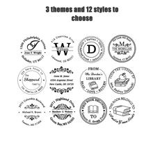 1 st. Ronde zelfinktende rubberen stempel met gepersonaliseerde initialen en tekst, handbediende reliëfstempel voor dagelijks en zakelijk gebruik, zegelreliëfdrukmachine, het beste voor boeken, enveloppen en servetten