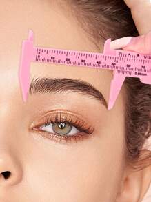 1 pieza Mini regla de plástico para cejas, herramienta de dibujo de cejas, mini calibre vernier de doble escala de plástico, regla de tatuaje de cejas con micrograba, regla de maquillaje permanente, herramienta de maquillaje, regla de cejas + línea de posicionamiento de cejas (tinta negra), obsequios, viaje, cosas baratas, artículos esenciales de viaje - Negro - Ver 9