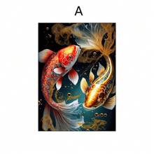 1pc/3pcs Vibrant Koi Fish Canvas Art Set, Golden & Red, Frameless Wall Art Decor Vintage Posters And Prints For Living Room, Bedroom,Kitchen Restaurant, Office With Unique Gift Idea Gifts Birthday Graduation Coastal Decor Coastal Decor Beach Decor