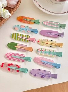 Set da 6 fermagli per capelli con design di frutta, molletta per frangia, molletta per trucco, molletta per frangia, accessori per capelli