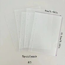 5pcs Loose Leaf Binder Sleeves, A5/A6/A7 Size Document Organizer Bags, Durable PP Receipt & Coin Storage Pockets, Monthly & Yearly Planner Bags,School Supplies,Back To School