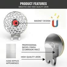Personalized Golf Ball Marker - Magnetic Custom Golf Ball Marker Hat Clip With Customized Image For Golf Ball Lover Stylish And Convenient Never Lose Your Spot Again - Gold - View 2