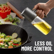 Premium Glass Oil Sprayer Bottle - 8.5oz/250ml Capacity, Easy-To-Use Mister For Cooking, Baking, Salad Making, BBQ, Air Fryer - Kitchen Essential Gadgets And Accessories For Healthy Cooking, Mess-Free Oil Dispenser, 1pc