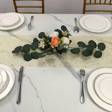 1 pièce Chemin de table à pois brillant, chemin de table de bureau étincelant doré, nappe de table de salle à manger, de table de café maison, style minimaliste pour mariage extérieur, fête d'hôtel, peut être découpé sur mesure