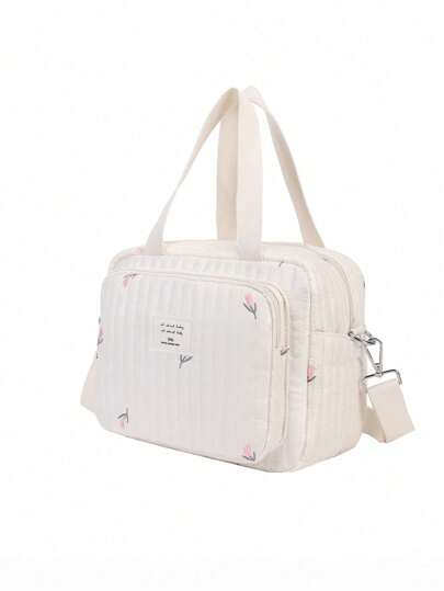 1pc Embroidered Bear Tote Handbag, Fashion Mother Diaper Bag