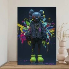 KAW Personalized Graffiti Modern Art Canvas, Creative Street Culture Wall Art, Suitable For Bedroom, Kitchen, Dining Room, Living Room, Office, And Other Home Wall Decorations