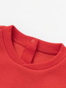 Balabala Baby Outfit Set, Fleece Two-Piece 2025 New Year - Chinese Red - View 6