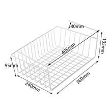 2 Pack Metal Hanging Storage Baskets - For Kitchen, Office, Pantry, Bathroom, Cabinet - White