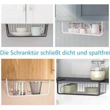 2 Pack Metal Hanging Storage Baskets - For Kitchen, Office, Pantry, Bathroom, Cabinet - White