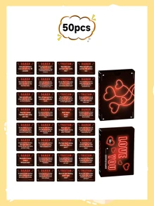 50Pcs Couples Interactive Card Ambiguous Ask Each Other Husband And Wife Small Card Card Card Game Dialogue Card - Multicolor - View 10