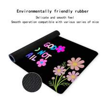 1 件装花卉图案桌垫，大号办公桌配件，橡胶底座鼠标垫，35.4x15.7 英寸，缝边防滑，超大尺寸鼠标垫，节日礼物，送给父母，返校季办公桌配件，办公用品，办公桌配件，鼠标垫
