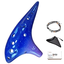 Ocarina, 12 Holes Alto C Ocarina With Protective Bag For Beginners - Colorful Galaxy Blue - View 3