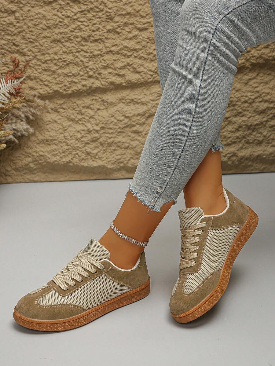 Fashionable Casual Flat Shoes, Versatile Party Shoes For Women - Khaki - View 1