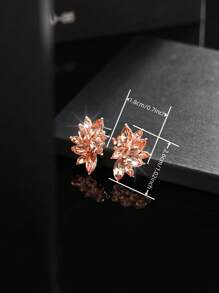 1 đôi bông tai trang trí đính đá quyến rũ cho phụ nữ để trang trí hàng ngày - Đỏ - Xem 5