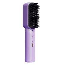 Portable Cordless Straight Hair Comb,Portable Negative Lon Straightening Brush,Long Battery Hot Comb Hair Straightener,Lightweight & Mini Carry,Settings Anti-Scald ,Dense Bristles,Heat Brush Straightener For Women,Flat Iron Comb For Thick Curly Hair - Purple - View 11