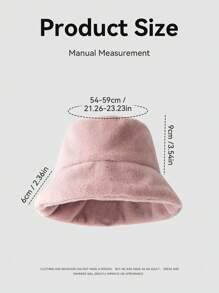1pc Solid Color Casual Polyester Fleece Warm Decorative Bucket Hat, Autumn/Winter