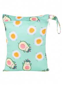 1 件装卡通印花湿袋尿布袋婴儿洗澡家庭装饰礼品