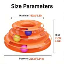 Cat Four Layer Turntable Toy Educational Play Track Tower Cat Teaser Toy For Indoor Cat Interactive Supply - Red and White - View 3