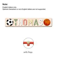1 PC Customized Name Puzzle, Customize Your Name, Multiple Colors, Can Be Matched With Cute Elements, Wooden Educational Early Learning Toys, Baby Christening Anniversary Gift