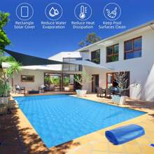 NANSTATA Solar Pool Cover, Rectangular Solar Blanket, 12Mil Heavy Duty Insulated Pool Heater Cover For In-Ground And Above-Ground Pools, Blue - Blue - View 6