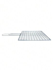 Galvanised Steel Folding Grill With Handles, 30 X 30 Cm Square Grid, With Pin To Close The Grill, Ideal For Fish, Skewers, Chicken, Meat, Charcoal Or Smoked Vegetables. - 淺灰色 - 查看 6