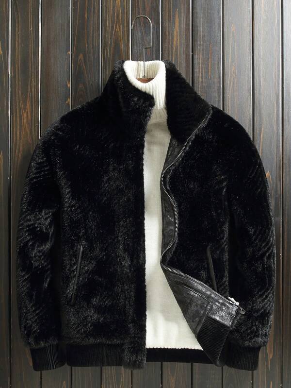 BONNY MAX 2024 Neue Winterjacke für Herren mit Thermofutter, dicke, warme Kunstleder Hochmodische Jacke