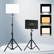 1pc Photography Fill Light, LED Diffused Lighting For Selfie, Live Stream, Adjustable 63" Tripod & Clip Holder Suitable For Photography, Video Recording, Live Streaming, Zoom Meeting, With Stand Selfie Light