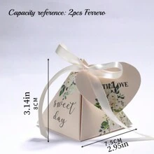 20 hộp giấy đựng quà cưới Rustic "A Sweet Day", hình kim tự tháp tam giác kèm thiệp, ruy băng, túi thơm, bao bì cho ngày lễ tình nhân, trang trí bàn tiệc kỷ niệm cho khách - Nhiều màu - Xem 4