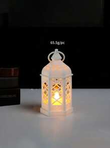 1/2/4 pièces Lanterne hexagonale portative de Ramadan (pile incluse), porte-bougie LED de style européen rétro simulé, imitant les effets de la lumière de bougie réelle, décoration de fête, décoration extérieure, décoration de jardin, convient pour les festivals quotidiens, Halloween, Noël, Action de grâce - Idéal pour les jardins, à l'intérieur, les chambres à coucher, les tables et l'extérieur