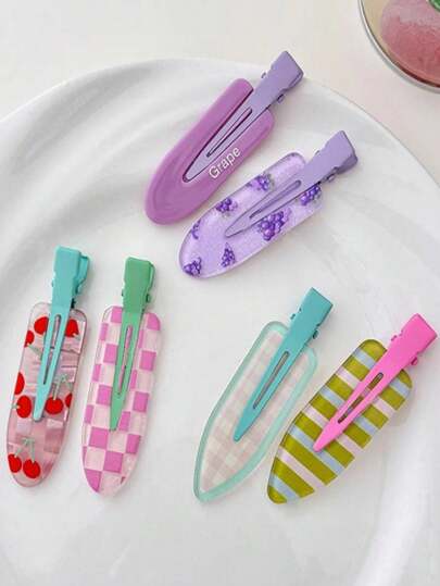 Set da 6 fermagli per capelli con design di frutta, molletta per frangia, molletta per trucco, molletta per frangia, accessori per capelli