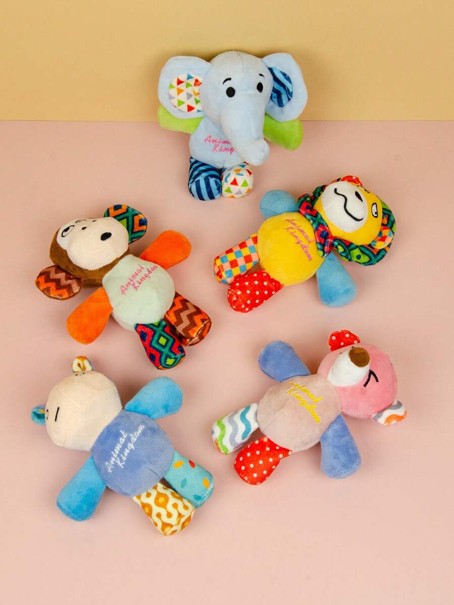 Dog Plush Toy- With Crinkle Paper & Squeaky Sound, Cute Animal Design, Dog Chew Toy For Small/Medium/Large Dogs - Multicolor - View 1