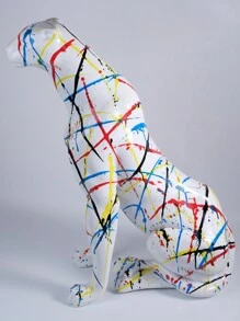 Large Modern Resin Leopard Sculpture, Classic Leopard Statue For Home Decor, Height: 31.5 Inches, Large Size For All Kinds Of Store Halls, Very Eye-Catching - White - View 8