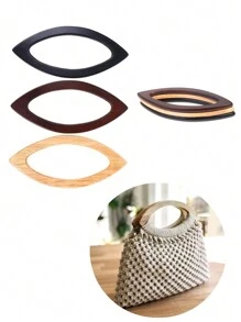 1pc Round Wooden Handle 12CM For Handmade Handbag DIY Tote Purse Frame Making Bag Hanger DIY Bag Accessories Parts Hanger - Multicolor - View 3