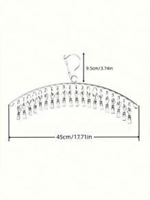 1pc 10 Clip/20 Clip Stainless Steel Clothes Hanger, Thickened Clothes Hanger Suitable For Socks, Bras, Underwear, Gloves, With Wind Proof U-Hook Outdoor Clothesline