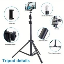 1pc Photography Fill Light, LED Diffused Lighting For Selfie, Live Stream, Adjustable 63" Tripod & Clip Holder Suitable For Photography, Video Recording, Live Streaming, Zoom Meeting, With Stand Selfie Light