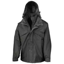 Result Mens 3 In 1 Zip And Clip StormDri Waterproof Windproof Jacket (Black) - 100% Polyester - Black - View 1