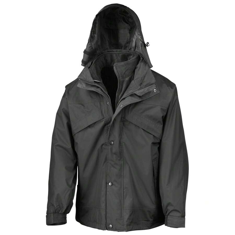 Result Mens 3 In 1 Zip And Clip StormDri Waterproof Windproof Jacket (Black) - 100% Polyester - Black - View 1
