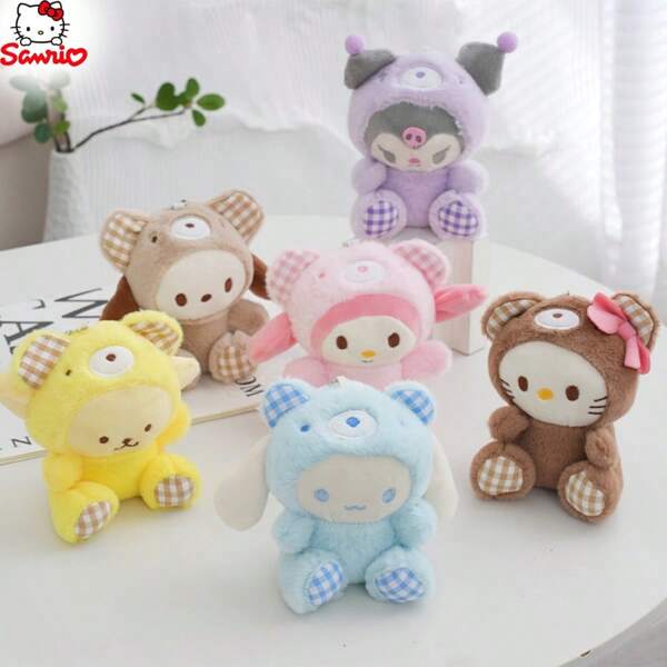 Sanrio 14cm Sanrio Kuromi Hello Kitty My Melody Cinnamoroll Brinquedo de Pelúcia Boneca de Pelúcia Macia Chaveiro de Carro Pingente Brinquedos Presente de Natal