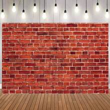 1 pezzo Sfondo fotografico in tessuto con muro di mattoni rossi per feste, decorazioni per doccia, compleanni, matrimoni, lauree, torte di compleanno, accessori per studio, dimensioni 82,7*59,1/59,1*39,4/39,4*29,5 pollici