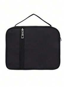 1pc Fashionable Minimalist Easter Cross & Jesus Print Bible Cover, Handbag With Zipper Pocket, Multi-Functional Book Protector Suitable For Student Daily Use - Black - View 6