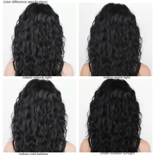 2025 Natural Messy Medium Length Black Curly Hair, Woman Wig With Bangs ,High-Quality Synthetic Wig, Suitable For Daily Gatherings And Halloween Wigs Christmas Wigs - Black - View 7