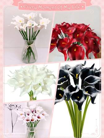 1/10pcs 34cm Artificial PU Mini Calla Lily: Flower Fairy, Irresistible Decoration For Wedding & Home, Valentine's Day, Gift Gifts Birthday Graduation