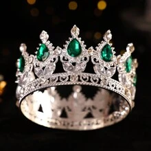 1 pezzo Tiara e corona in cristallo per donna, diadema con strass per festa, ballo, nozze, accessori per capelli, gioielli, corona, tiara, regalo - Multicolore - Visualizzare 21