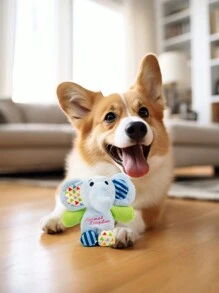 Dog Plush Toy- With Crinkle Paper & Squeaky Sound, Cute Animal Design, Dog Chew Toy For Small/Medium/Large Dogs - Multicolor - View 9