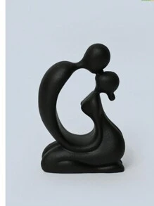 1pc Resin Couple Decorative Ornament, Love Statue Kissing Couple Abstract Sculpture Statue, Ceramic Endless Love Ornament, Home Decoration Figurine, Valentines Gift White Valentine's Day Birthday