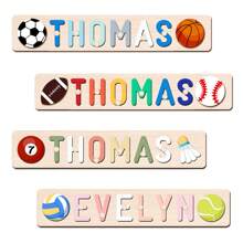 1 PC Customized Name Puzzle, Customize Your Name, Multiple Colors, Can Be Matched With Cute Elements, Wooden Educational Early Learning Toys, Baby Christening Anniversary Gift