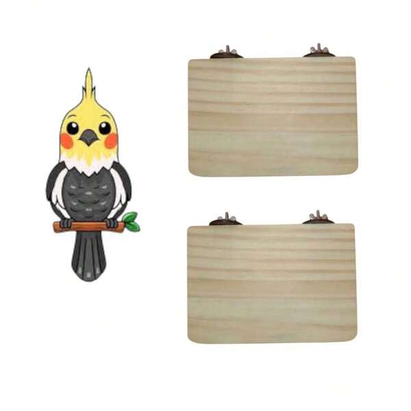 Poleiro Plataforma de Madeira 14 x 10 cm - 2 Unidades