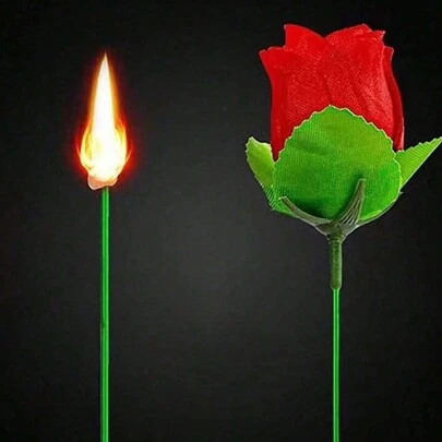 1 件火炬变玫瑰魔术，创意火炬变玫瑰，求婚道具，近景魔术配件，Gojo，Detska Maska